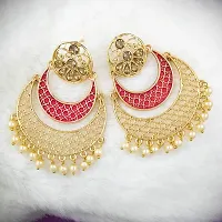 Traditional Wedding Wear Jewellery Alloy Drops  Danglers (Red)-thumb3