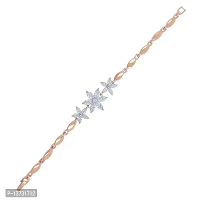 Saizen Gold Tone Diamond Bracelet with Smooth Finish for Women, Girlfriend,Girls  Wife-thumb3