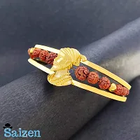 Saizen Rudraksha Shivaji Kada BRR652 for Men/Boys/Boyfriend/Husband  Unisex-thumb3