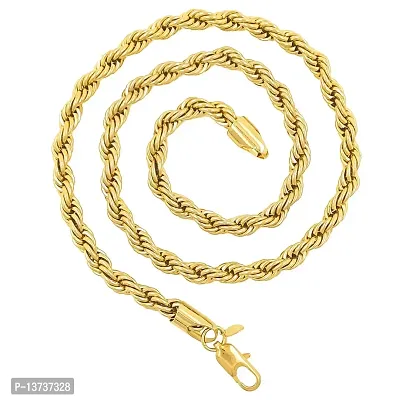 CH228 Dazzling Gold Tone Chain with Smooth Finish for Men/Boys/Boyfriend/Husband  Unisex