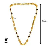 Saizen Designer Fancy Indian Polished Gold Plated Brass rudraksha Chain Gold Chain for Men-thumb1