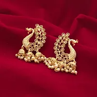 Saizen Metal Gold Plated and Pearl Jhumki Earrings for Women  Girls, Gold-thumb2