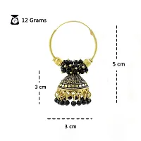 Saizen Gold Plated Traditional Meenakari Jhumki Earring For Girls/Women Alloy Jhumki Earring (Black)-thumb1