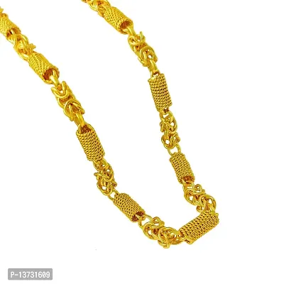 Saizen Designer Fancy Indian Polished Gold Plated Brass Chain Gold Chain for Men-thumb0