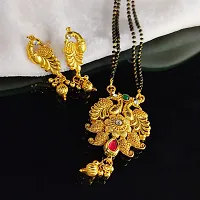 Trandy South Indian  Indian Gold Plated Mangalsutra Set Jewellery with Earring pair-thumb1