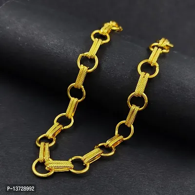 Saizen Designer Fancy Indian Polished Gold Plated Brass link Chain Gold Chain for Men-thumb4