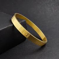 High Polished Stainless Steel Designer Gold Plated Kada for Unisex-thumb1