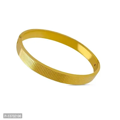 Gold Plated Stainless Steel Classic Designer Kada for Men and Women (Style-1)-thumb2