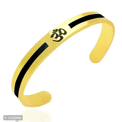 Saizen Gold Plated Stainless Steel Om Kada for Men and Boys