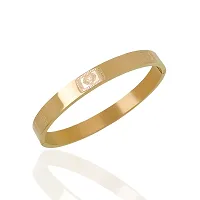 High Polished Stainless Steel Designer Gold Plated Kada for Unisex-thumb2