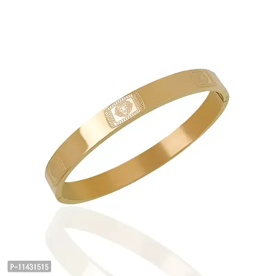 High Polished Stainless Steel Designer Gold Plated Kada for Unisex-thumb3