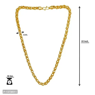 Saizen Designer Fancy Indian Polished Gold Plated Brass Chain Gold Chain for Men-thumb5