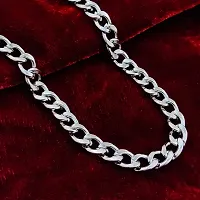 Saizen Silver  Stainless Steel Chain Necklace for Men (Silver)-thumb4