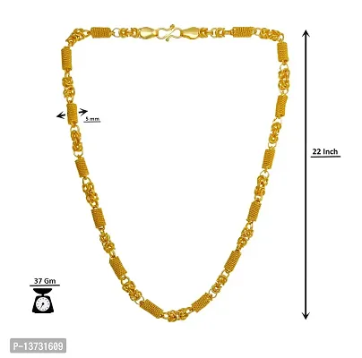 Saizen Designer Fancy Indian Polished Gold Plated Brass Chain Gold Chain for Men-thumb5