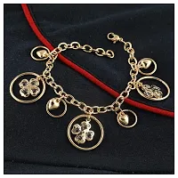 Saizen BR44 Gold Tone Style Handmade Adjustable Charm Bracelet for Girls/Womens-thumb2