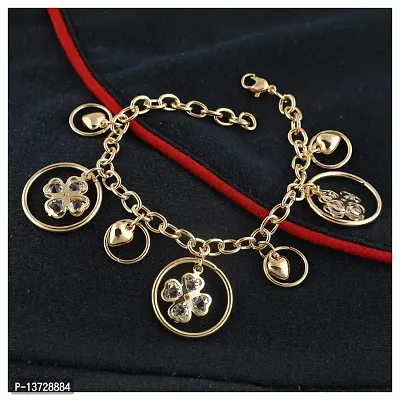 Saizen BR44 Gold Tone Style Handmade Adjustable Charm Bracelet for Girls/Womens-thumb3