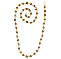 Saizen CHR280 Gold Toned Graced Rudraksha Beads Chain for Men/boys/husband  unisex-thumb1