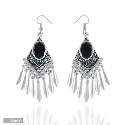 Oxidised Silver Earrings Alloy Chandbali Earring Alloy Dangle Earring for girls and women