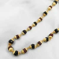 Mahadev Extension Rudraksha Beads and Black Pearl Stone Chain-thumb3