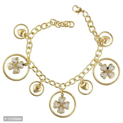 Saizen BR44 Gold Tone Style Handmade Adjustable Charm Bracelet for Girls/Womens-thumb0