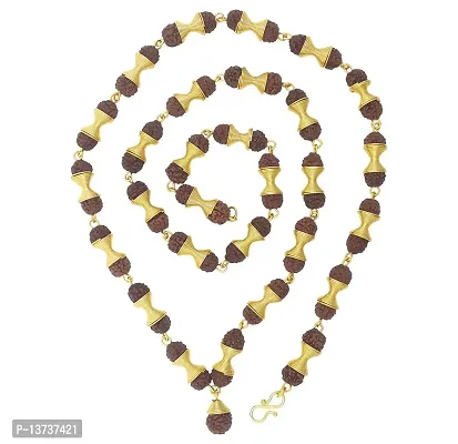 Saizen CHR277 Gold Toned Graced Rudraksha Beads Chain for Men/boys/husband  unisex