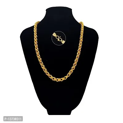 Saizen Designer Fancy Indian Polished Gold Plated Brass Chain Gold Chain for Men-thumb4