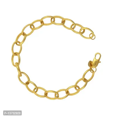 Saizen Interlink Bracelet with Yellow Gold Finish for Men/Boys/Boyfriend/Husband  Unisex