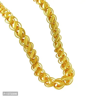 Designer Fancy Indian Polished Gold Plated Brass Chain Gold Chain for Men-thumb0