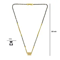 Saizen Gold plated Ad traditional Mangalsutra tanmaniya Black Beaded Golden chain For Women and Girls Brass Mangalsutra-thumb2