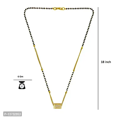 Saizen Gold plated Ad traditional Mangalsutra tanmaniya Black Beaded Golden chain For Women and Girls Brass Mangalsutra-thumb3