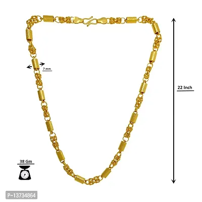 Saizen Designer Fancy Indian Polished Gold Plated Brass Chain Gold Chain for Men-thumb5