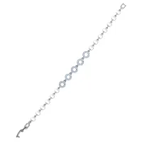 Saizen White Diamond Bracelet with Smooth Finish for Women, Girlfriend,Girls  Wife-thumb1