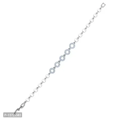 Saizen White Diamond Bracelet with Smooth Finish for Women, Girlfriend,Girls  Wife-thumb2