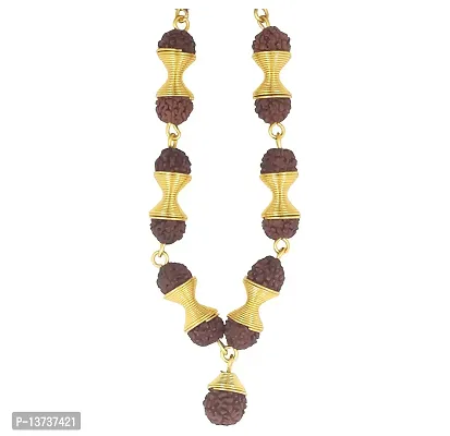 Saizen CHR277 Gold Toned Graced Rudraksha Beads Chain for Men/boys/husband  unisex-thumb3