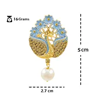 Saizen earring Pearls Gold Tone Peacock Inspired Dangle  Pearl Drops Earring for Women  Girl-thumb2