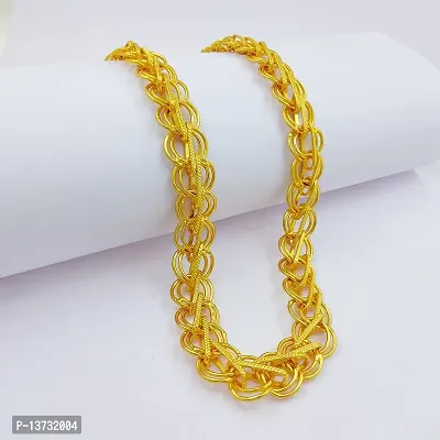 Saizen Designer Fancy Indian Polished Gold Plated Brass Chain Gold Chain for Men and boys-thumb3