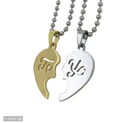 Saizen Couple Hearth Boy/Girl Valentine's Day Special Stainless Steel Pendant with Chain-thumb0