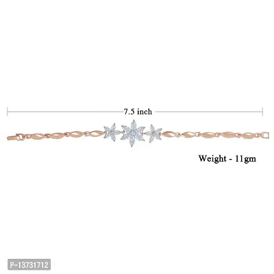 Saizen Gold Tone Diamond Bracelet with Smooth Finish for Women, Girlfriend,Girls  Wife-thumb4