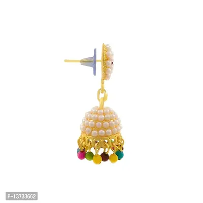 Saizen Traditional Gold Plated Pearl Jhumki Earrings For Women  Girls-thumb3