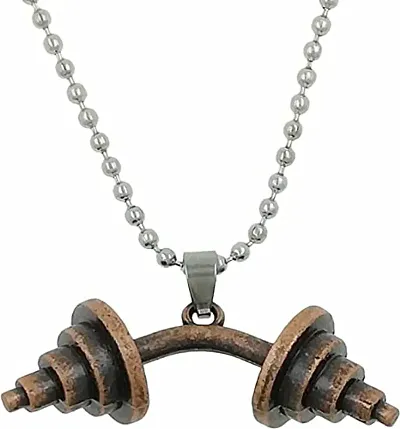 Saizen CHP220 Dumbbell Pendant with Stainless Chain for Men/Boys/Husband Unisex