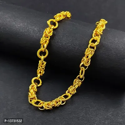 Saizen Designer Fancy Indian tradition Polished Gold Plated Brass Chain Gold Chain for Men-thumb3