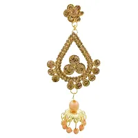 Saizen Floral Gold Plated Studded Drop Earrings Alloy Dangle Earring-thumb1