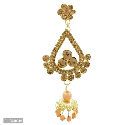 Saizen Floral Gold Plated Studded Drop Earrings Alloy Dangle Earring-thumb2