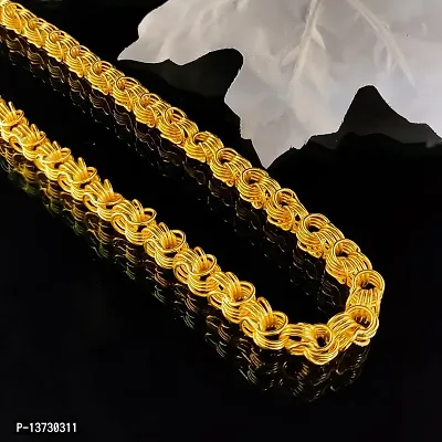 Saizen Designer Fancy Indian Polished Gold Plated Brass Chain Gold Chain for Men-thumb3