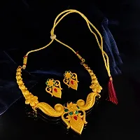 Traditional Gold Plated Meenakar Necklace Set with Earring for Women-thumb4