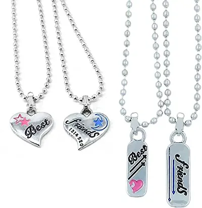 Saizen Combo Pendant with Chain for Best Friends