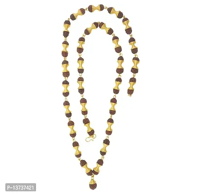 Saizen CHR277 Gold Toned Graced Rudraksha Beads Chain for Men/boys/husband  unisex-thumb2