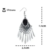 Oxidised Silver Earrings Alloy Chandbali Earring Alloy Dangle Earring for girls and women-thumb1