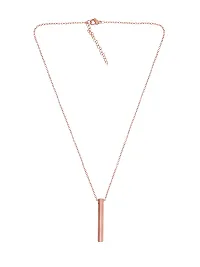 Stylish Rose Gold Stainless Steel Round Bar Pendant Adjustable Necklace Chain-thumb2