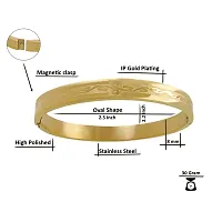 High Polished Stainless Steel Designer Gold Plated Kada for Unisex-thumb3